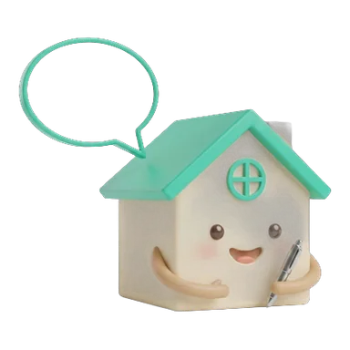 Maskot s chatovací bublinou a perem